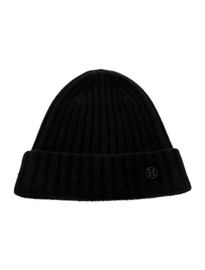Pre-owned Hermes Cashmere H Loop Beanie In Black