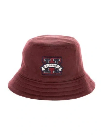 Pre-owned Hermes Cashmere Harper H Sellier Bucket Hat In Red