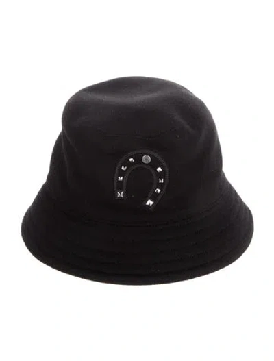 Pre-owned Hermes Cashmere Harper Lucky Bucket Hat In Black
