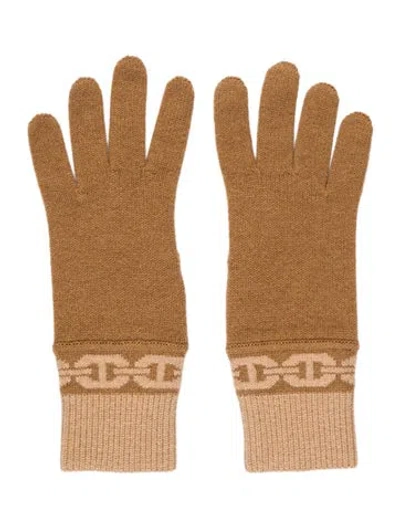 Pre-owned Hermes Cashmere Heaven Gloves In Brown