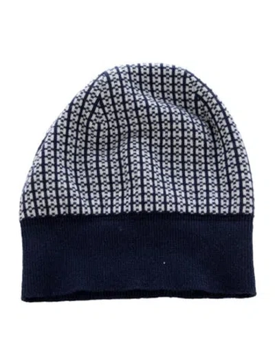 Pre-owned Hermes Cashmere Hope Beanie In Blue