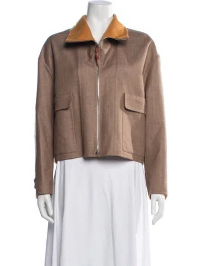 Pre-owned Hermes Cashmere Jacket In Brown