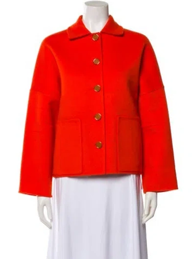 Pre-owned Hermes Cashmere Jacket In Orange
