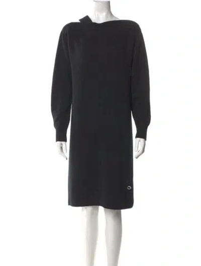 Pre-owned Hermes Cashmere Knee-length Dress In Black