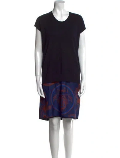 Pre-owned Hermes Cashmere Knee-length Dress In Blue