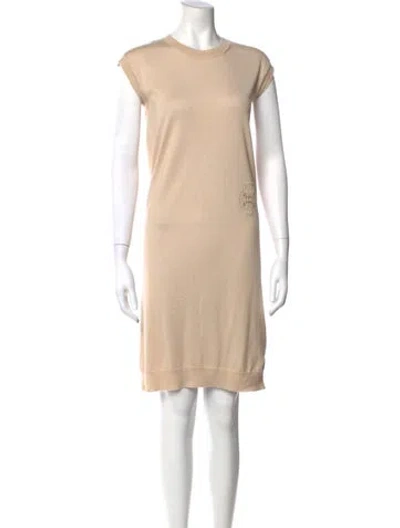 Pre-owned Hermes Cashmere Knee-length Dress In Neutral