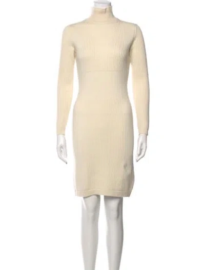 Pre-owned Hermes Cashmere Knee-length Dress In Neutrals
