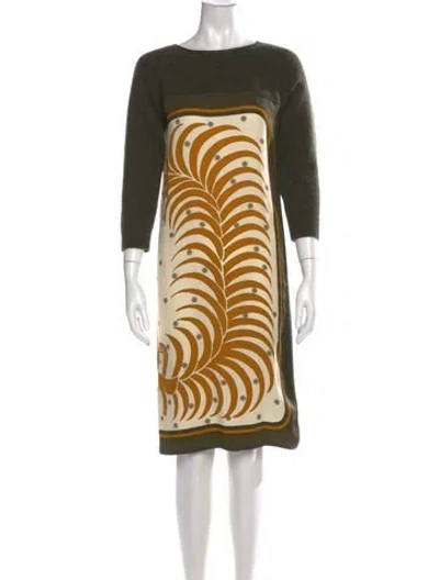 Pre-owned Hermes Cashmere Knee-length Dress In Neutrals
