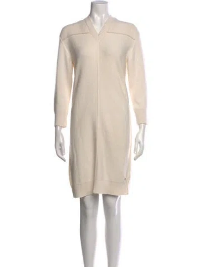 Pre-owned Hermes Cashmere Knee-length Dress In Neutrals