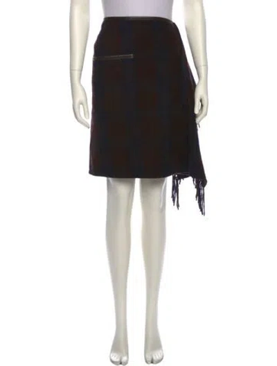 Pre-owned Hermes Cashmere Knee-length Skirt In Brown
