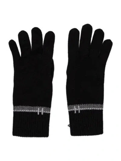 Pre-owned Hermes Cashmere Knit Gloves In Black