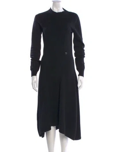 Pre-owned Hermes Cashmere Long Dress In Black