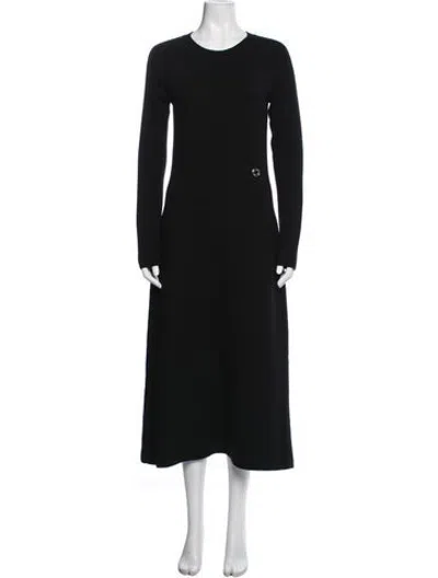 Pre-owned Hermes Cashmere Long Dress In Black