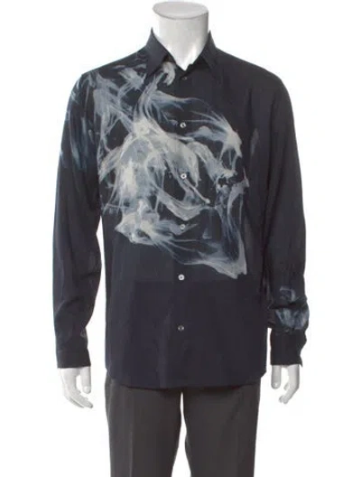 Pre-owned Hermes Cashmere Long Sleeve Shirt In Blue