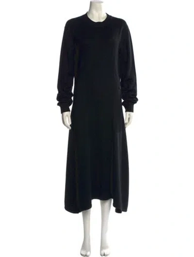 Pre-owned Hermes Cashmere Midi Length Dress In Black