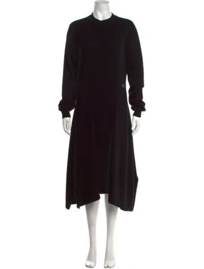 Pre-owned Hermes Cashmere Midi Length Dress In Black