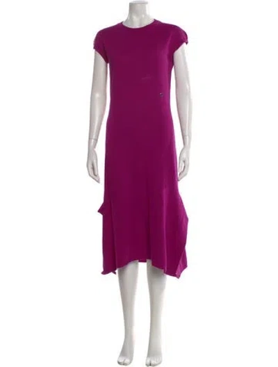 Pre-owned Hermes Cashmere Midi Length Dress In Purple