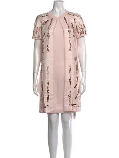 Pre-owned Hermes Cashmere Midi Length Dress W/ Tags In Pink