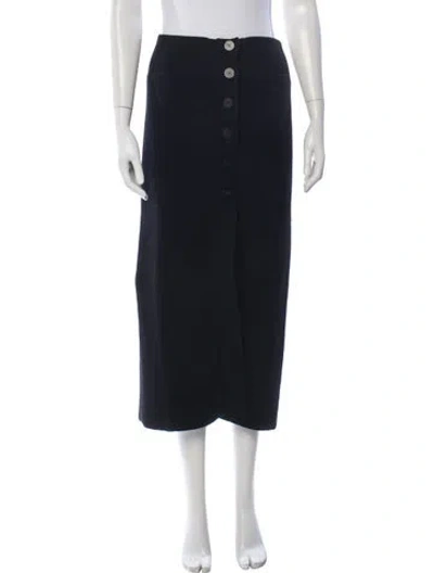 Pre-owned Hermes Cashmere Midi Length Skirt W/ Tags In Black