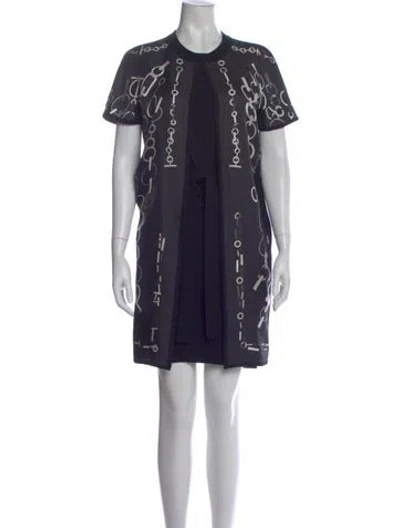 Pre-owned Hermes Cashmere Mini Dress In Black