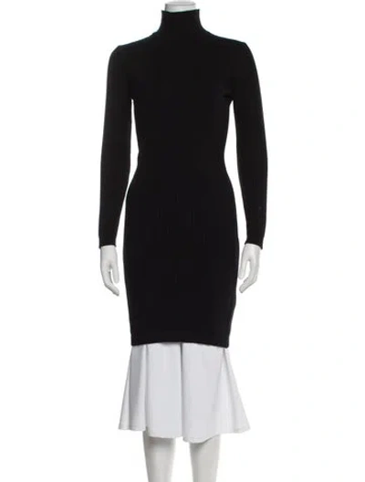 Pre-owned Hermes Cashmere Mini Dress In Black