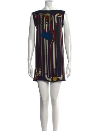 Pre-owned Hermes Cashmere Mini Dress In Black