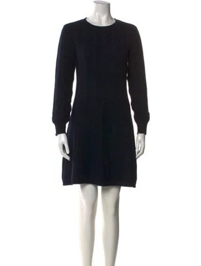 Pre-owned Hermes Cashmere Mini Dress In Blue