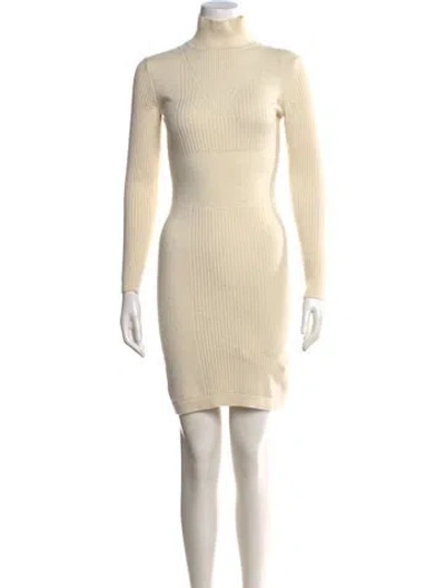Pre-owned Hermes Cashmere Mini Dress In Neutral