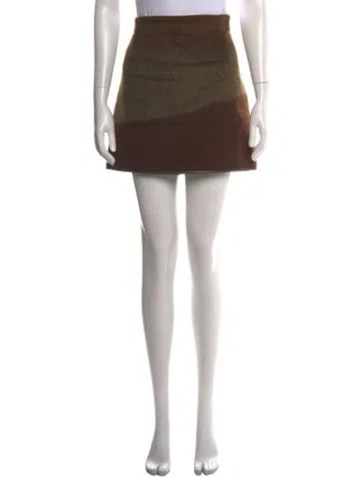 Pre-owned Hermes Cashmere Mini Skirt In Brown