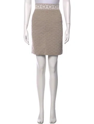 Pre-owned Hermes Cashmere Mini Skirt In Neutral