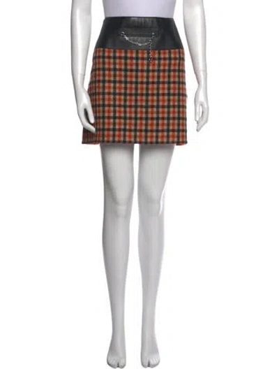 Pre-owned Hermes Cashmere Mini Skirt In Orange