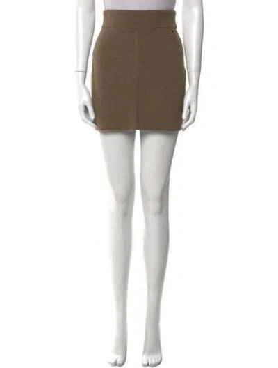 Pre-owned Hermes Cashmere Mini Skirt W/ Tags In Brown