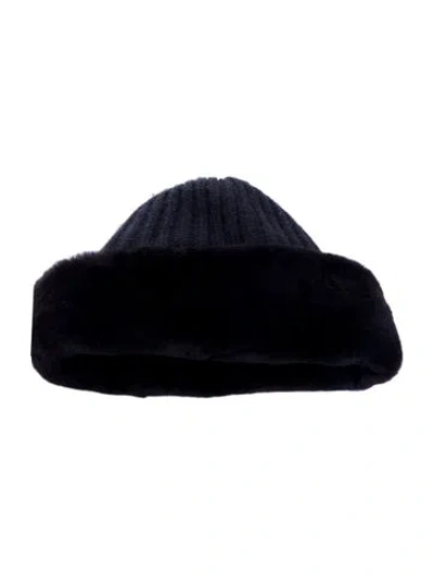 Pre-owned Hermes Cashmere Mink Hat In Black