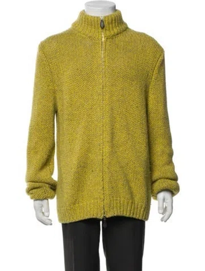 Pre-owned Hermes Cashmere Mock Neck Polo Sweater In Multi