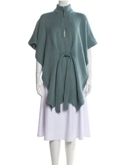 Pre-owned Hermes Cashmere Mock Neck Sweater In Blue