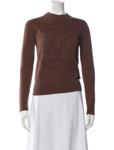Pre-owned Hermes Cashmere Mock Neck Sweater In Brown