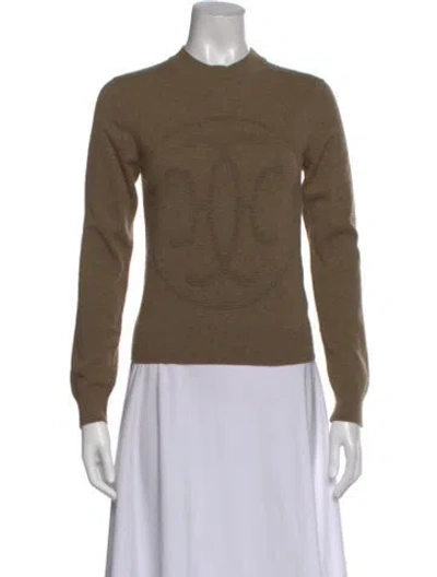 Pre-owned Hermes Cashmere Mock Neck Sweater In Brown