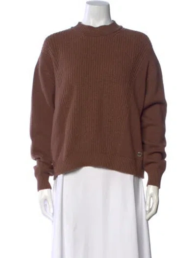 Pre-owned Hermes Cashmere Mock Neck Sweater In Brown