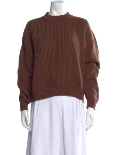 Pre-owned Hermes Cashmere Mock Neck Sweater In Brown