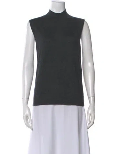 Pre-owned Hermes Cashmere Mock Neck Sweater In Gray