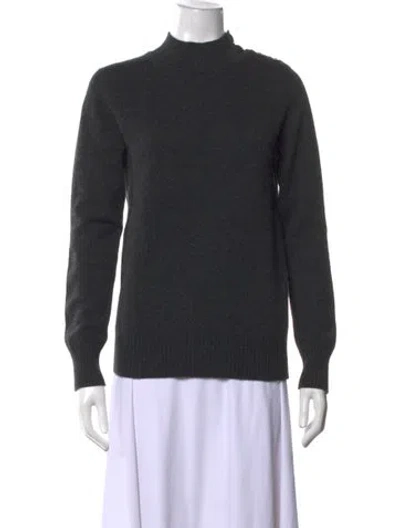 Pre-owned Hermes Cashmere Mock Neck Sweater In Grey