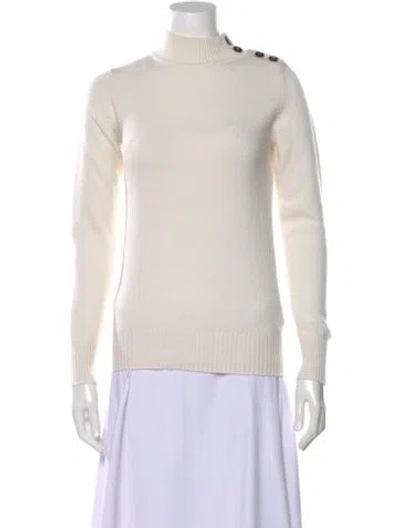 Pre-owned Hermes Cashmere Mock Neck Sweater In Neutral