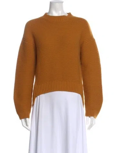 Pre-owned Hermes Cashmere Mock Neck Sweater In Orange
