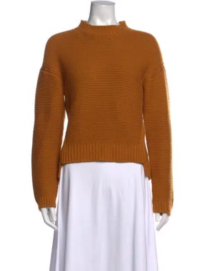 Pre-owned Hermes Cashmere Mock Neck Sweater In Yellow