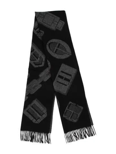 Pre-owned Hermes Cashmere Muffler In Black