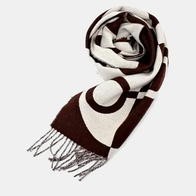 Pre-owned Hermes Cashmere Muffler In Brown