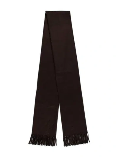 Pre-owned Hermes Cashmere Muffler In Brown