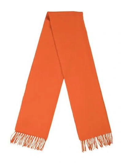 Pre-owned Hermes Cashmere Muffler In Orange