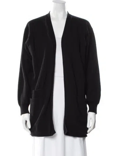 Pre-owned Hermes Cashmere Open Front Sweater In Black