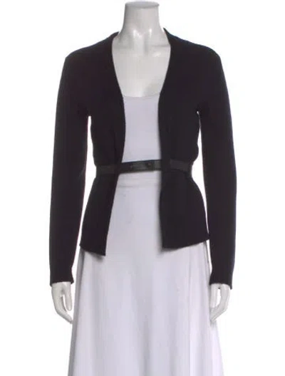 Pre-owned Hermes Cashmere Open Front Sweater In Black